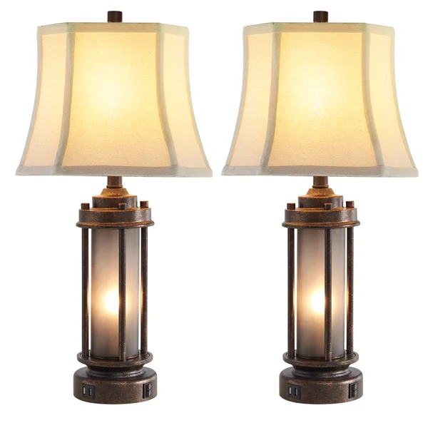 25" Louann Table Lamp Set With Night Light And USB Ports - Image 2