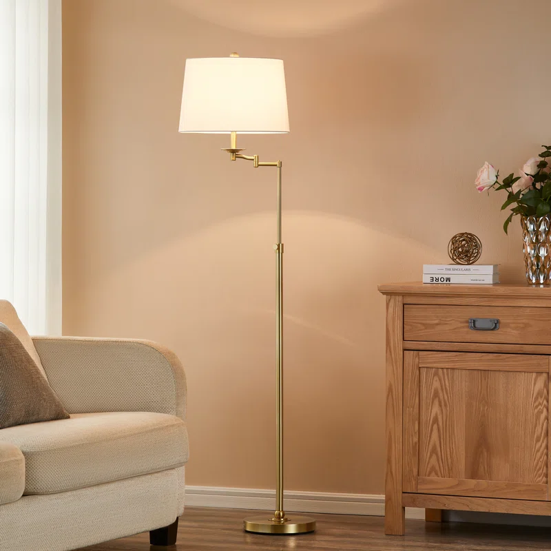 Aleinah 64.5'' Adjustable Height Swing Arm Floor Lamp