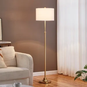 Carmeline 63.5" Traditional Adjustable Floor Lamp with Drum Lampshade